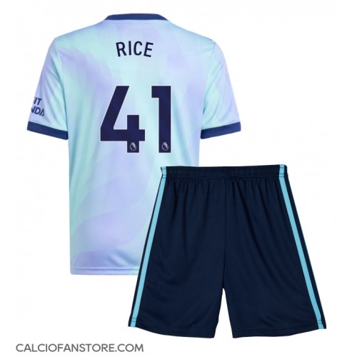 Maglia Calcio Arsenal Declan Rice #41 Terza Divisa Bambino 2024-25 Manica Corta (+ pantaloncini)